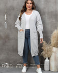 Plus Size Long Sleeve Pocketed Cardigan - Little Miss Vanilla