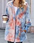 Tie Dye Soft Fleece Hooded Open Front Coat - Little Miss Vanilla