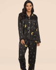 Two-piece Stretch Satin Home Wear Pajamas Women