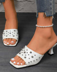 Slippers Plus Size Rivet Open Toe Stilettos