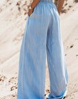 Myosotis Drawstring High Waist Wide Leg Denim Pants