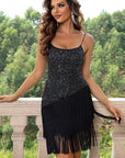 Spaghetti Strap Fringe Trim Dress - Little Miss Vanilla