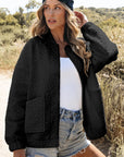 Black Floral Quilted Jacket - Little Miss Vanilla