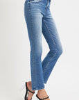 RISEN Full Size Mid Rise Ankle Straight Jeans with Pockets - Little Miss Vanilla