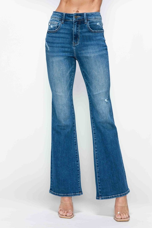 bytos Full Size High Rise Bootcut Jeans with Pockets - Little Miss Vanilla