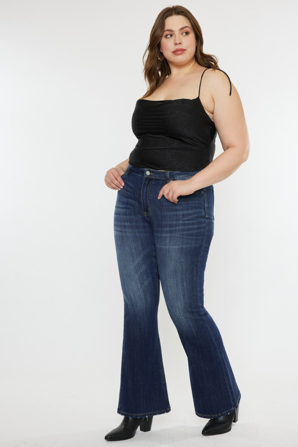 Kancan Full Size Mid Rise Slim Flare Jeans - Little Miss Vanilla