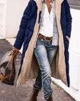 Solid Color Hooded Cotton Jacket Long Sleeve Double-sided Wear Slim Fit Elegant Cardigan Coat Top