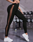 Hollow Tie Dye Printed Yoga Pants High Waist Butt Lift Seamless Sports Gym Fitness Leggings Slim Pants For Women Tight Trousers