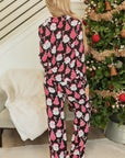 Black Christmas Santa Printed Two Piece Pajamas Set - Little Miss Vanilla