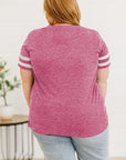 Plus Size Striped V-Neck Tee Shirt - Little Miss Vanilla