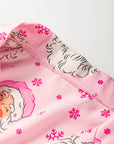 Pink Santa Claus Snowflake Long Sleeve Shirt Christmas Pajama Set - Little Miss Vanilla