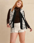 Plus Size Tied Sherpa Vest Coat with Pockets - Little Miss Vanilla