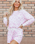 Pink Leopard Animal Print Pullover and Shorts Loungewear - Little Miss Vanilla