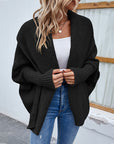 New Loose Knitted Sweater Solid Color Bat Sleeve Large Lapel Cardigan Autumn And Winter Fashion Jacket For Women Clothing - Little Miss Vanilla