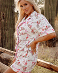 White Cowgirl Country Print Pajamas Set