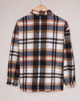 Geometric Plaid Print Pocketed Shacket