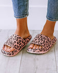 Pink Leopard Print Thick Sole Slip On Slippers - Little Miss Vanilla