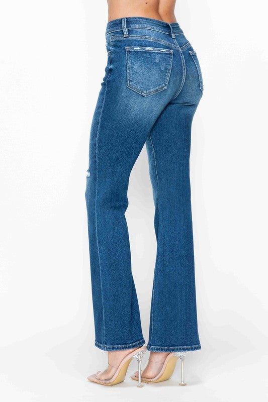 bytos Full Size High Rise Bootcut Jeans with Pockets - Little Miss Vanilla