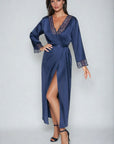 Irall Yoko Dressing Gown Navy Blue