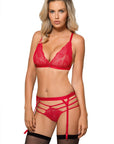 Roza Cyria Red Suspender Belt