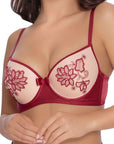 Roza Mehendi Push Up Bra Claret