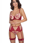 Roza Mehendi Suspender Belt Claret