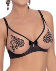 Roza Mehendi Soft Cup Bra Black