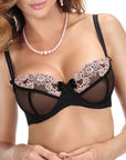 Reggiseno a coppa morbida Roza Nefer Nero-Salmone