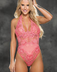 Shirley of Hollywood 25814 Lace Teddy Coral