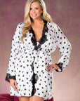 Shirley of Hollywood X25799 Heart Print & Lace Robe