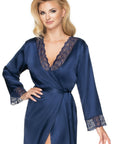 Irall Yoko Dressing Gown Navy Blue