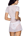 Yesx YX169 3pc Gown,panty & Belt White