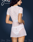 Yesx YX169 3pc Gown,panty & Belt White