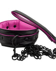 Bound to Please Pink & Black Bondage Collar & Leash