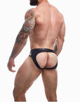 C4M Dungeon Black Leatherette Jockstrap Small - Sydney Rose Lingerie 