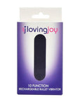 Loving Joy 10 Function Rechargeable Bullet Vibrator Black - Sydney Rose Lingerie 