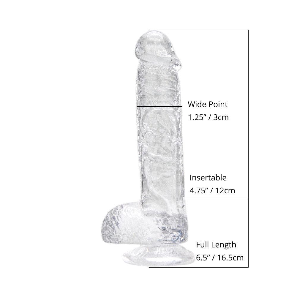 Loving Joy 6 Inch Dildo with Balls Clear - Sydney Rose Lingerie 