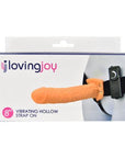 Loving Joy 8 Inch Vibrating Hollow Strap On Vanilla - Sydney Rose Lingerie 