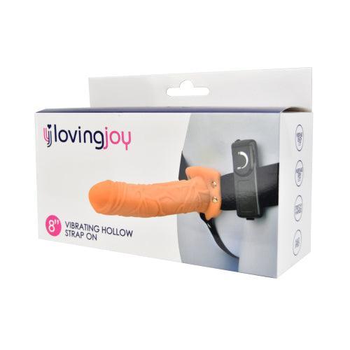 Loving Joy 8 Inch Vibrating Hollow Strap On Vanilla - Sydney Rose Lingerie 