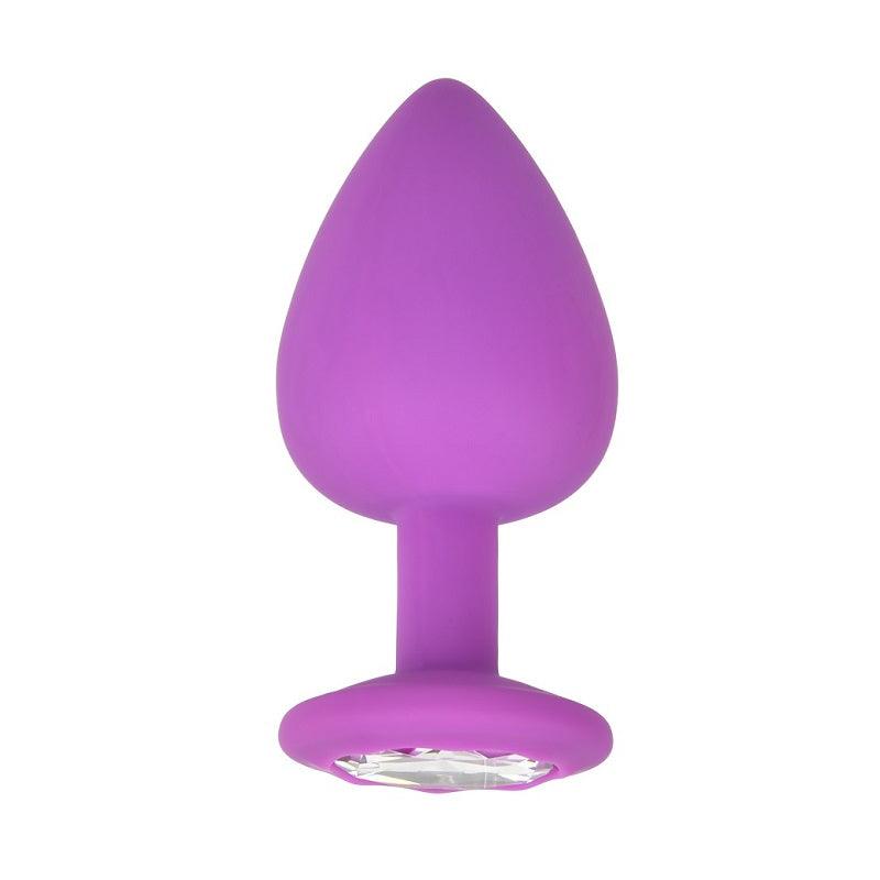 Loving Joy Jewelled Silicone Butt Plug Purple -Large - Sydney Rose Lingerie 