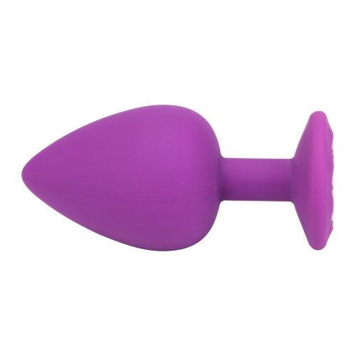 Loving Joy Jewelled Silicone Butt Plug Purple -Large - Sydney Rose Lingerie 