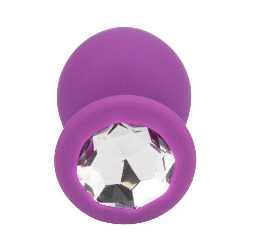 Loving Joy Jewelled Silicone Butt Plug Purple -Large - Sydney Rose Lingerie 