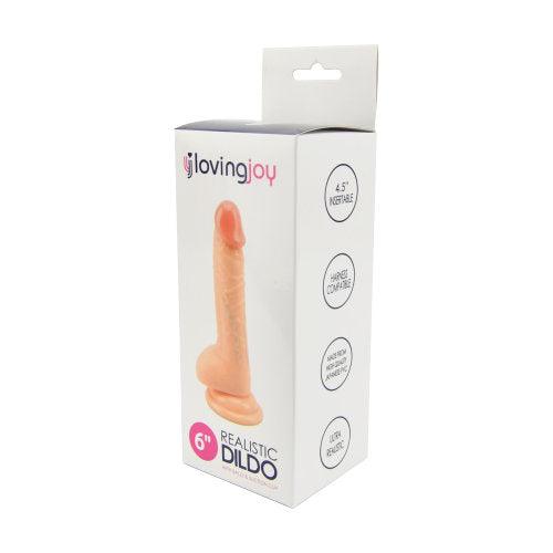 Loving Joy Realistic Dildo with Balls and Suction Cup 6 inch - Sydney Rose Lingerie 