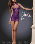 YesX YX630 2pc Dress & Thong Purple - Sydney Rose Lingerie 