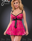 YesX YX670 Dress Rose/Black - Sydney Rose Lingerie 